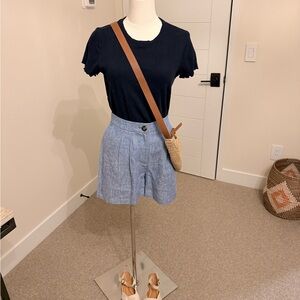 Boden Light Blue Linen Shorts